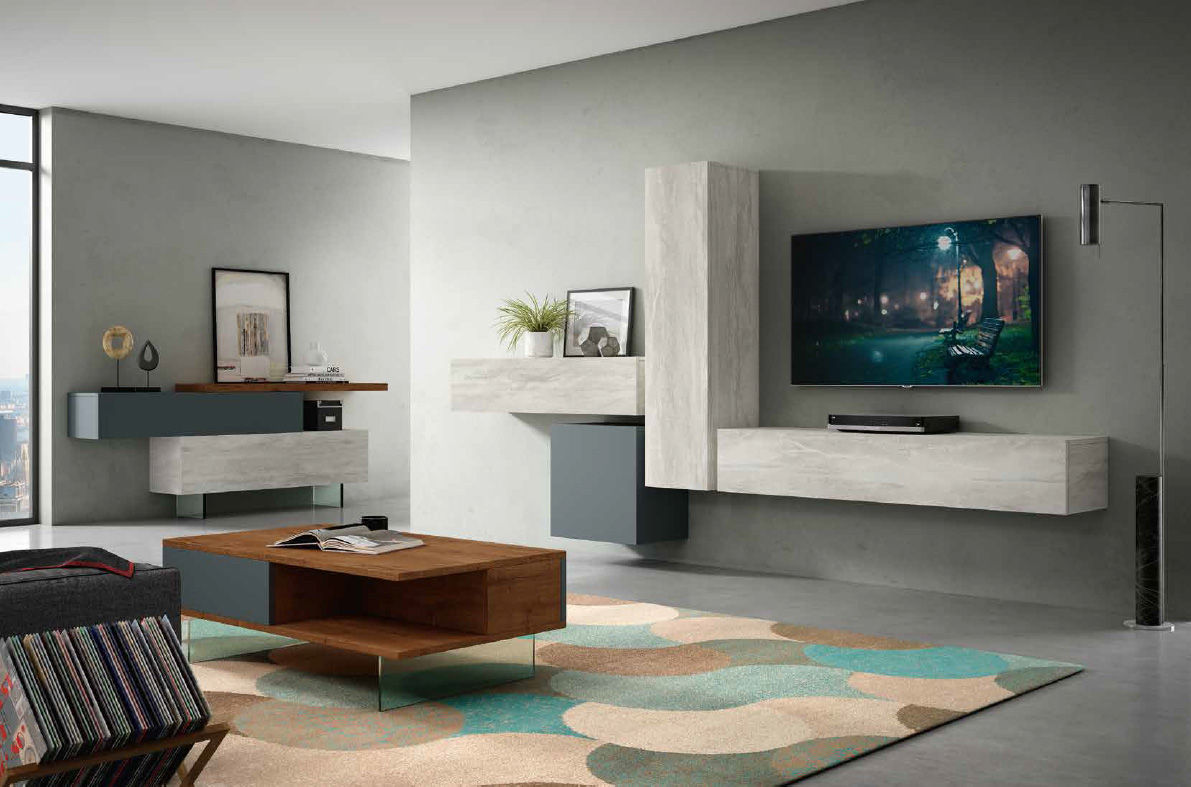 Mueble de TV vento grafito de la colección After Living Room del fabricante de muebles Canoil.
